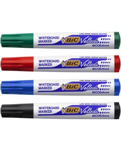 BIC : Lot de 4 marqueurs Velleda 1701 - Vert noir rouge bleu