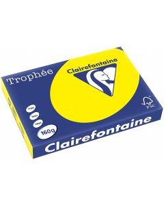 Ramette de papier de 250 feuilles A3 160g - Jaune Soleil : CLAIREFONTAINE Trophée Image