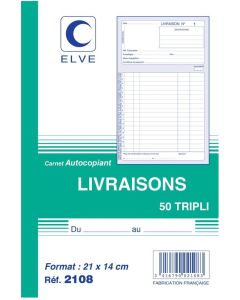 Photo Carnet de livraison 210 x 140 mm - Autocopiant Tripli ELVE