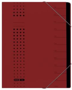 ELBA 400001990 : Trieur à élastique 12 compartiments - Bordeaux