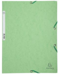 Chemise à élastiques 3 rabats Carte lustrée 400g - Tilleul : EXACOMPTA Image