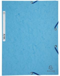 Chemise à élastiques 3 rabats Carte lustrée 400g - Turquoise : EXACOMPTA Visuel