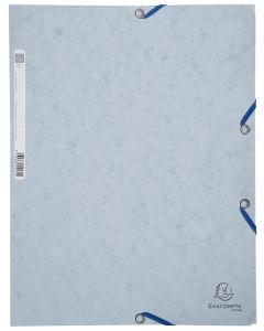 Chemise à élastiques 3 rabats Carte lustrée 400g - Gris tourterelle : EXACOMPTA Modèle