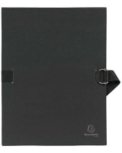 EXACOMPTA : Chemises toilées à sangle 721E  - Noir (Classement documents)