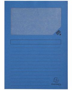 Lot de 100 Chemises à fenêtre - Bleu foncé : EXACOMPTA Forever Visuel