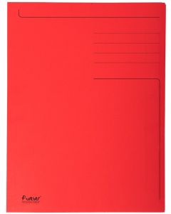 EXACOMPTA : Lot de 50 chemises imprimées à 3 rabats - 448003E Rouge (Papier recyclé)