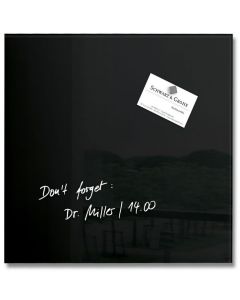 SIGEL : Tableau magnétique en verre - 300 x 300 mm - GL157 - Noir