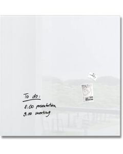 SIGEL : Tableau magnétique en verre - 1000 x 1000 mm - GL201 - Blanc