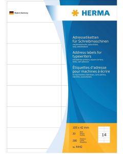 Étiquettes Adresses blanches 105 x 42 mm HERMA