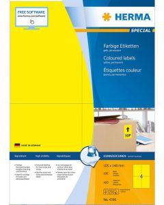 4396 HERMA : Étiquettes adhésives - Multi-usages - 105,0 x 148,0 mm - Jaune