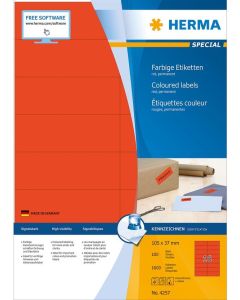 4257 HERMA : Étiquettes adhésives - Multi-usages - 105,0 x 37,0 mm - Rouge