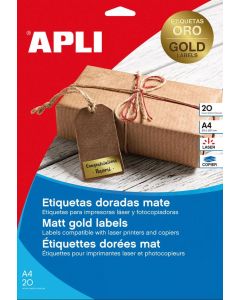 Visuel Étiquettes adhésives - 63,5 x 29,6 mm - Or AGIPA