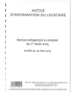 Notice d'information pour formulaire de location : WEBER 719