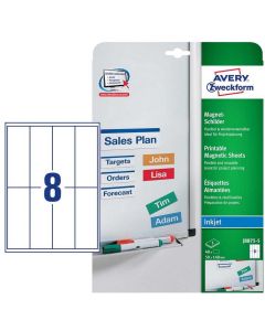 Étiquettes Aimantées - Blanc - 50 x 140 mm AVERY J8875-5