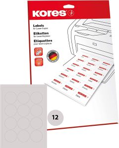 Étiquettes rondes blanches - Diamètre 60 mm : KORES Lot de 300 Image