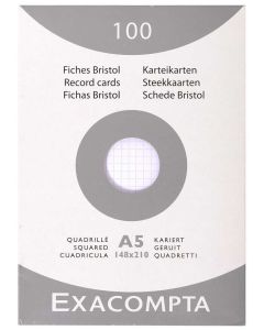 Photo Fiches Bristol quadrillées - 148 x 210 mm - Blanc EXACOMPTA Image
