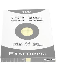 Photo Fiches Bristol quadrillées - 210 x 297 mm - Jaune EXACOMPTA Image