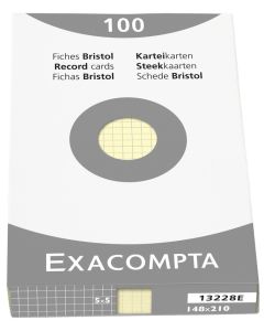 Photo Fiches Bristol quadrillées - 148 x 210 mm - Jaune EXACOMPTA Image