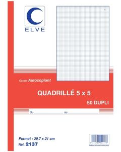 QUADRILLE : Carnet autocopiant Dupli - 297 x 210 mm Elve 2137
