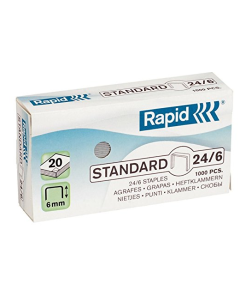 Photo Boite de 1000 agrafes galvanisées - 24/6 RAPID 