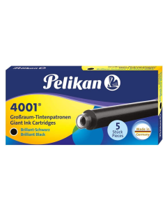 Photo Boite de 5 grandes cartouches d'encre - Noir : PELIKAN 4001 GTP/5 