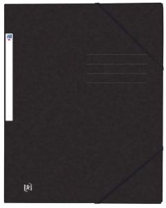 Photo Chemise à élastiques A4 - 3 rabats - Noir OXFORD Top File+