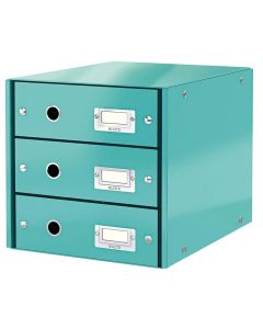Boite de classement WOW - 3 tiroirs - Bleu ciel LEITZ 6048-00-51