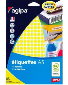 photo AGIPA Pastilles adhésives 8 mm - Gommettes Jaune 114304