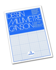 Photo 200067107 CANSON  : Bloc de 50 feuilles de papier millimétré - A4  (Trait bleu)