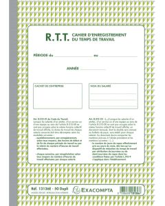 Photo Cahier d'enregistrement du Temps de Travail - RTT EXACOMPTA Image