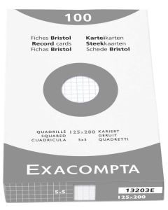 Photo Fiches Bristol quadrillées - 125 x 200 mm - Blanc EXACOMPTA Image