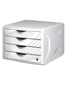 Bloc de rangement - 4 tiroirs : HELIT Caméléon Blanc White queen image