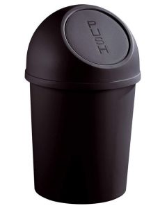 Photo Corbeille à papier avec couvercle 6 litres - Noir : HELIT H2401095