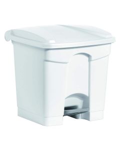 Photo Poubelle à pédale avec couvercle - 30 litres - Blanc : HELIT H2402005