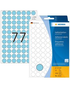 Photo HERMA : Lot de 2464 étiquettes adhésives rondes - 13,0  mm - Bleu