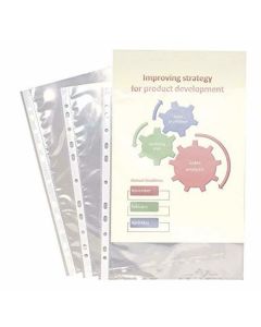 Photo Lot de 100 Pochettes perforées en PP 0,05 mm - A4 : PRO-Office Double ouverture