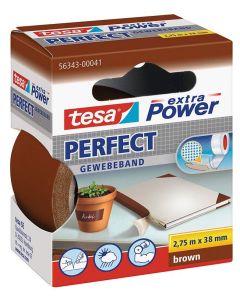 Photo TESA 00041-03 : Ruban adhésif toile extra Power - Marron - 38 mm x 2.75 m