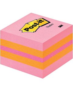 POST-IT MINI CUBE Notes repositionnables Rose/Orange 