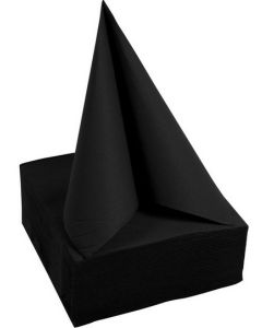 Serviettes de table Cocktail - 200 x 200 mm - Noir : PRO NAPPE Lot de 50 image