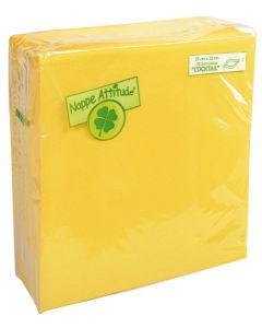 Serviettes de table Cocktail - 200 x 200 mm - Jaune : PRO NAPPE Lot de 50 image