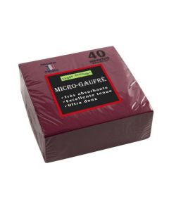 Serviettes de table Cocktail - 380 x 380 mm - Bordeaux PRO NAPPE Lot de 40 image