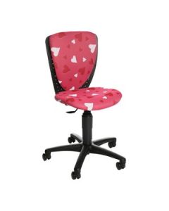 Photo TOPSTAR : Chaise pivotante pour enfants - S'Cool 3 - Rose avec des coeurs