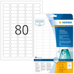 HERMA 10002 : Étiquettes adhésives blanches amovibles - 35,6 x 16,9 mm