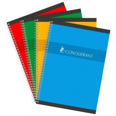 Cahier à spirales 100 pages - Petits carreaux - 210 x 297 mm : CONQUERANT Modèle