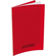 Cahier d'écolier 48 pages Grands carreaux - 170 x 220 mm - Polypro Rouge : CONQUERANT Image