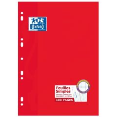 Photo OXFORD : Feuilles mobiles Séyès - 100 pages - 210 x 297 mm (Grands carreaux)