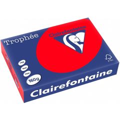 Ramette de papier Trophée de 250 feuilles A4 160g - Rouge groseille : CLAIREFONTAINE photo