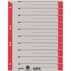Photo Intercalaires en carton - 240 x 300 mm - 230g/m² - Gris/Rouge : LEITZ Lot de 100 - 1652-00-25