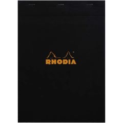 Bloc-Notes quadrillé - 210 x 297 mm A4 : RHODIA N°18 Couverture Noire Visuel