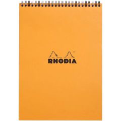 Bloc Notes quadrillé à spirale - 210 x 297 mm A4 : RHODIA Couverture Orange Visuel
